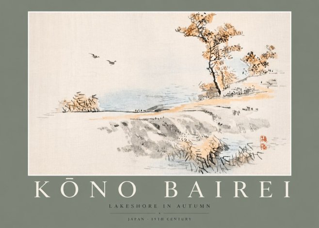 Kōno Bairei Lakeshore in Autumn No2 - Poster