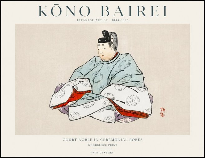 Kōno Bairei Court Noble in Ceremonial Robes No1 - Poster
