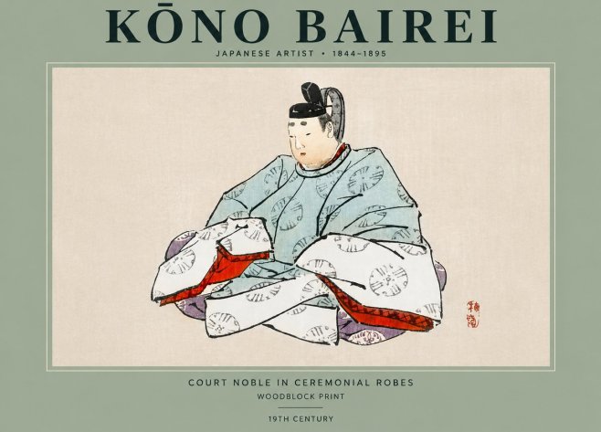 Kōno Bairei Court Noble in Ceremonial Robes No2 - Poster