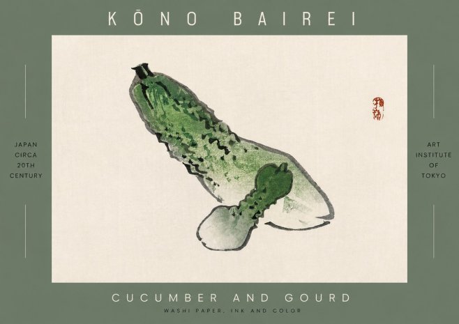 Kōno Bairei Cucumber and Gourd No2 - Poster
