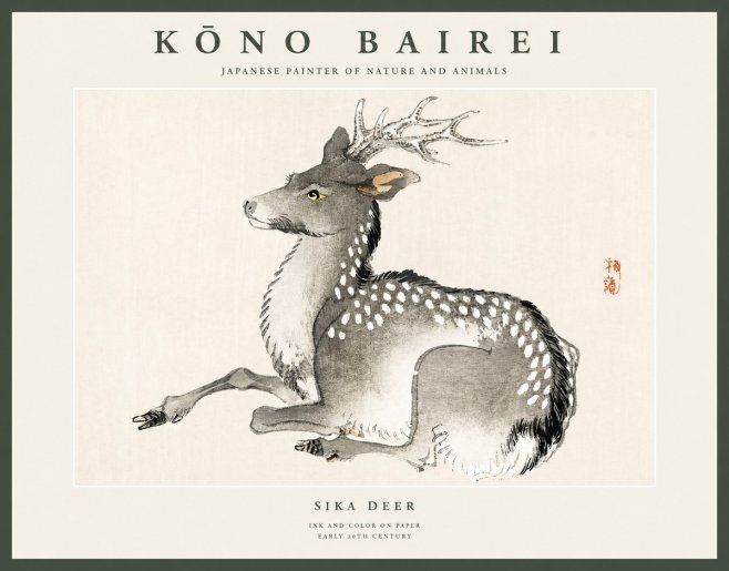 Kōno Bairei Sika Deer No1 - Poster