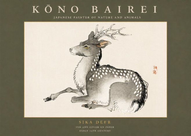 Kōno Bairei Sika Deer No3 - Poster