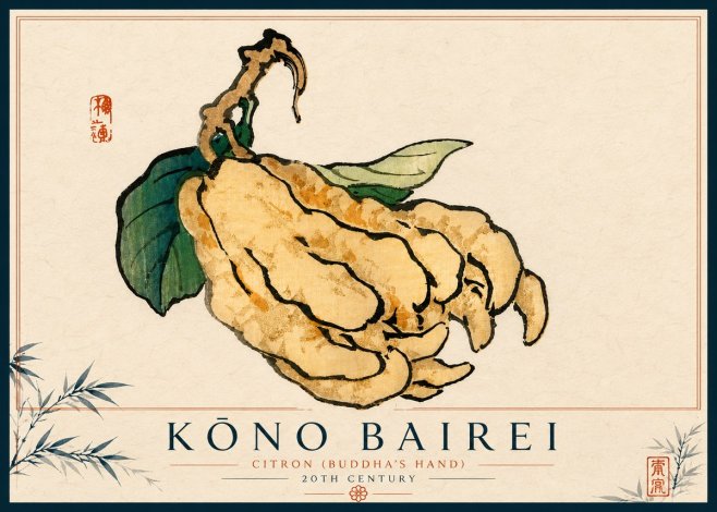 Kōno Bairei Citron (Buddha's Hand) No4 - Poster