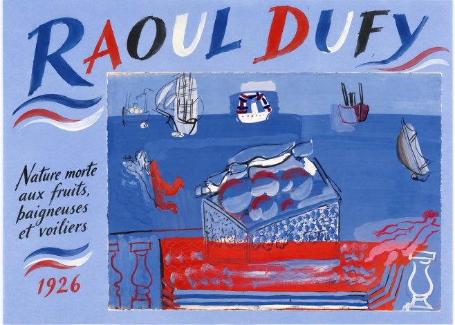Raoul Dufy Nature Morte Aux Fruits, Baigneuses Et Voiliers No5 - Poster