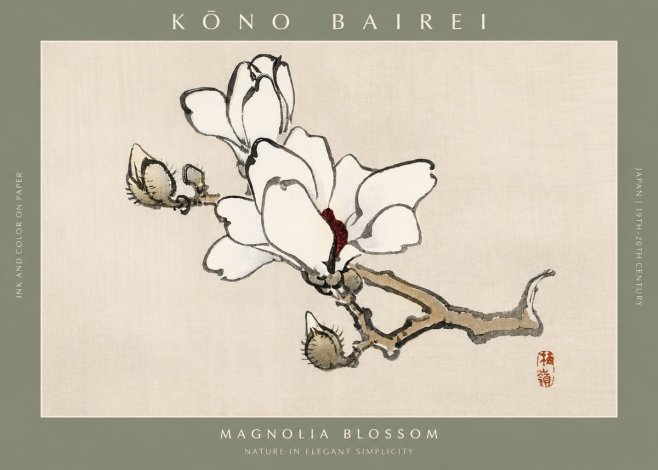 Kōno Bairei Magnolia Blossom No2 - Poster