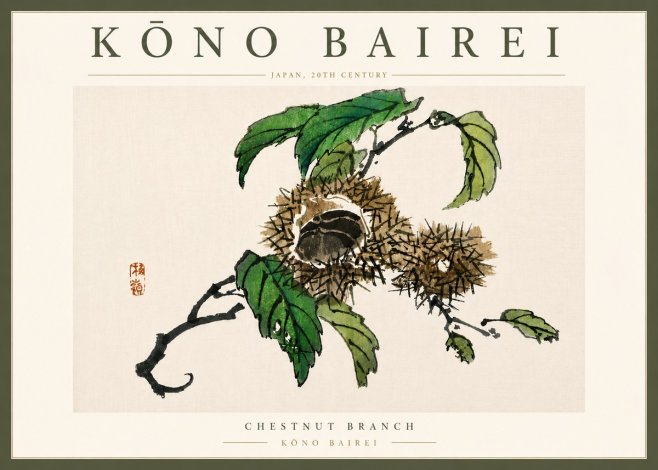 Kōno Bairei Chestnut Branch No6 - Poster