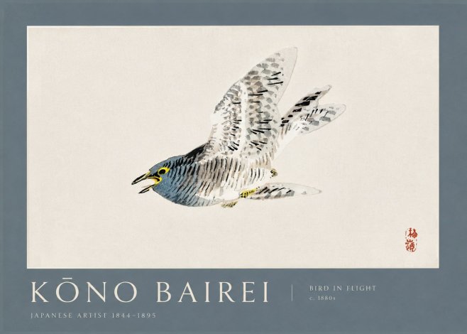 Kōno Bairei Bird in Flight No2 - Poster