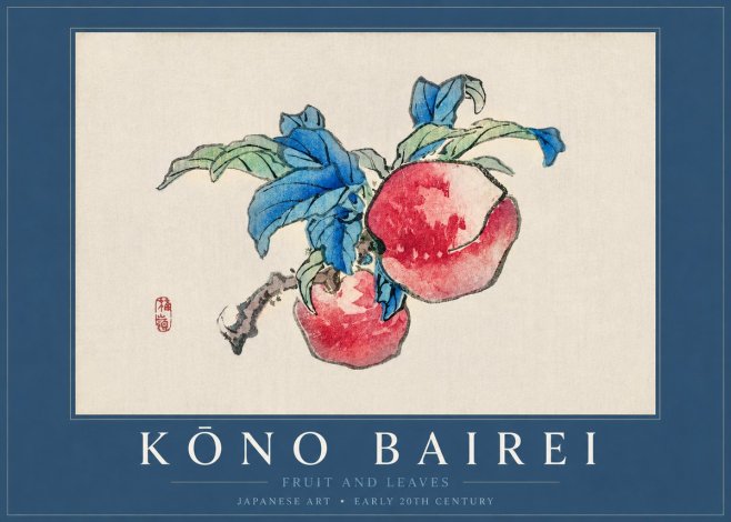 Kōno Bairei Fruit and Leaves No3 - Poster