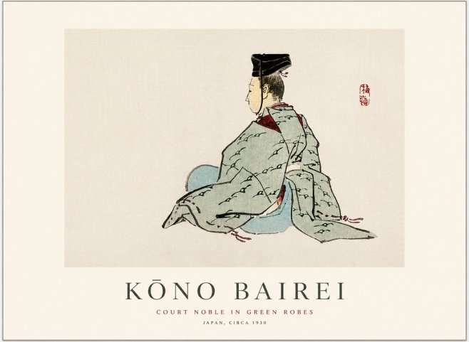 Kōno Bairei Court Noble in Green Robes No1 - Poster