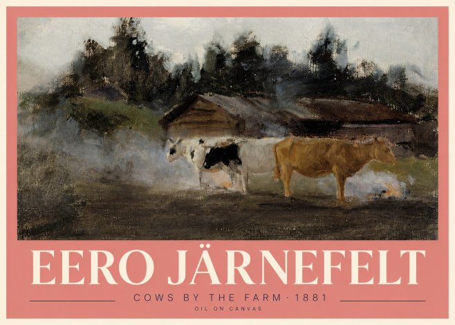 Eero Järnefelt Cows by the Farm · 1881 No3 - Poster
