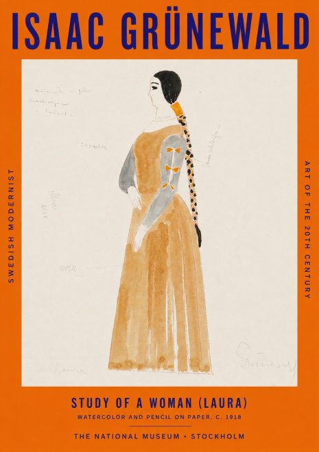 Isaac Grünewald Study of a Woman (Laura) No3 - Poster