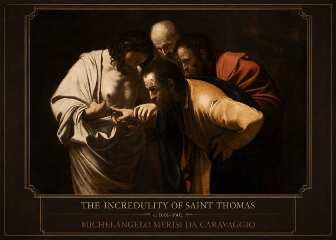 Michelangelo Merisi da Caravaggio The Incredulity of Saint Thomas III No1 - Poster