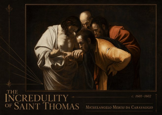 Michelangelo Merisi da Caravaggio The Incredulity of Saint Thomas III No2 - Poster