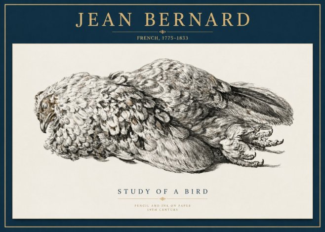 Jean Bernard Study of a Bird I No5 - Poster