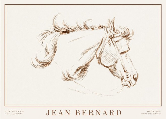 Jean Bernard Study of a Horse I No2 - Poster