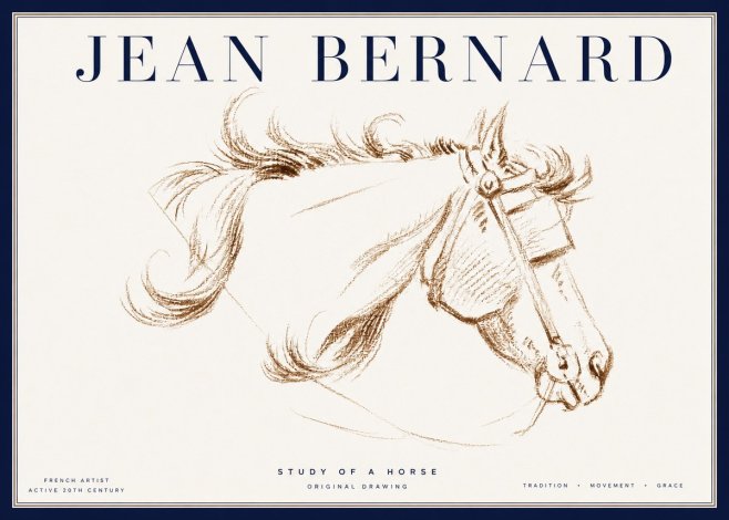 Jean Bernard Study of a Horse I No4 - Poster