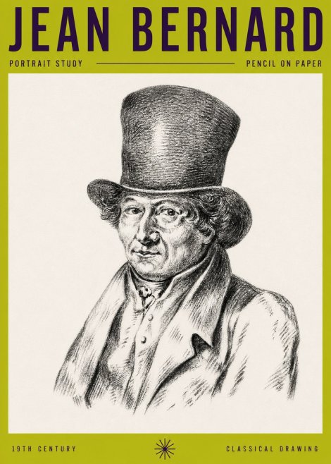 Jean Bernard Portrait Study of a Gentleman No5 - Poster