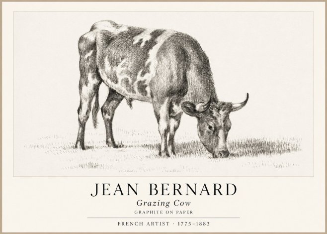 Jean Bernard Grazing Cow I No1 - Poster