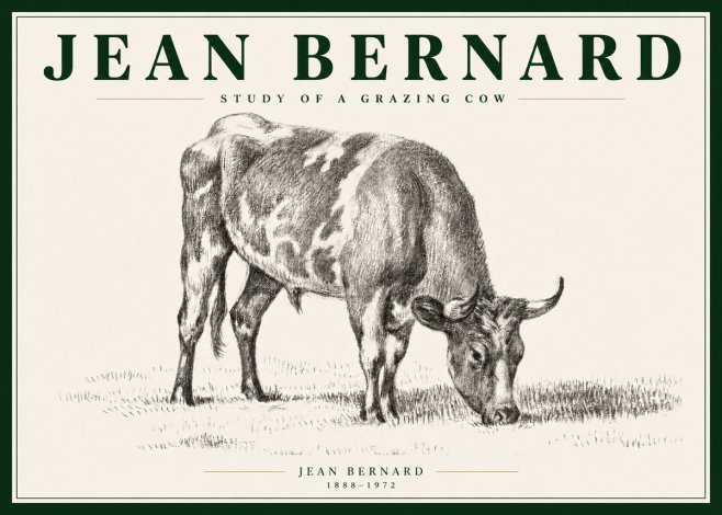 Jean Bernard Grazing Cow I No5 - Poster