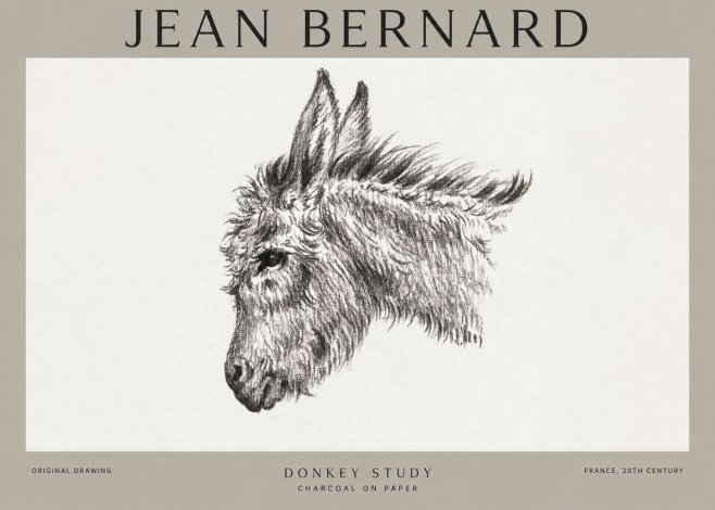 Jean Bernard Donkey Study I No1 - Poster