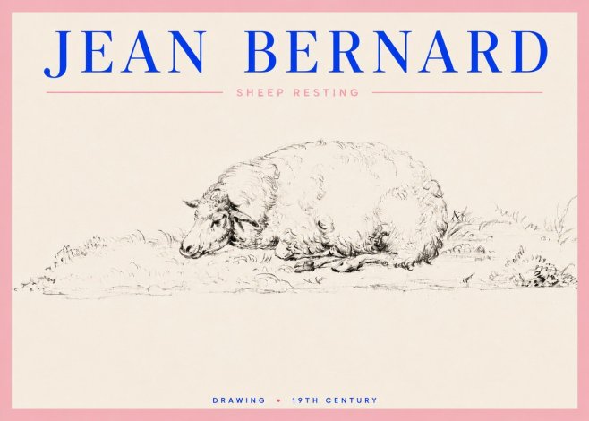 Jean Bernard Sheep Resting on the Ground No5 - Poster