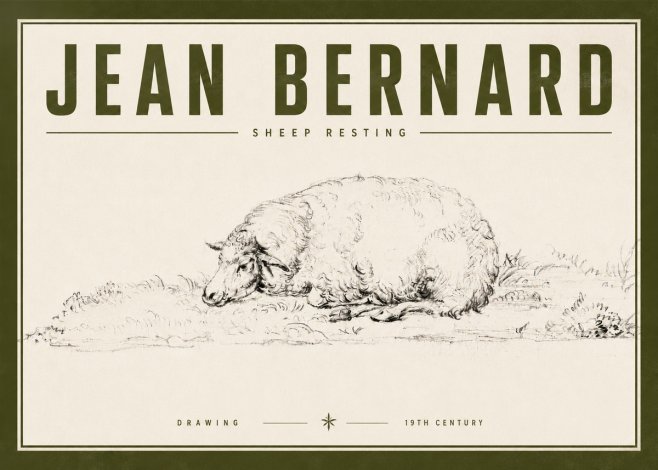 Jean Bernard Sheep Resting on the Ground No6 - Poster