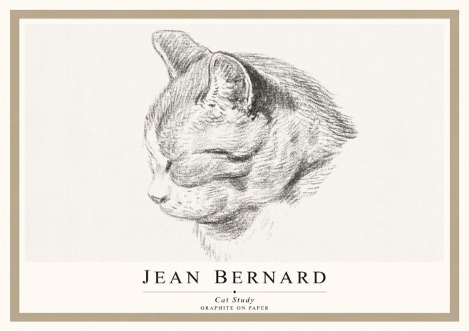 Jean Bernard Cat Study I No1 - Poster