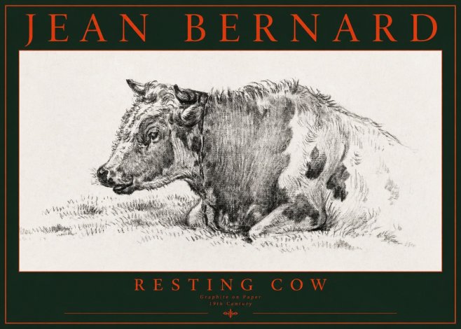 Jean Bernard Resting Cow I No2 - Poster