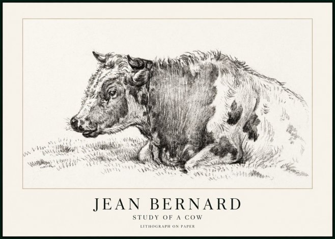 Jean Bernard Resting Cow I No3 - Poster