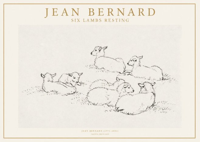Jean Bernard Study of Lambs No2 - Poster
