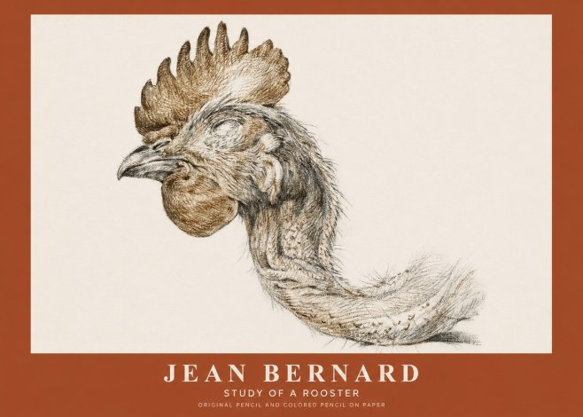 Jean Bernard Study of a Rooster Head No2 - Poster