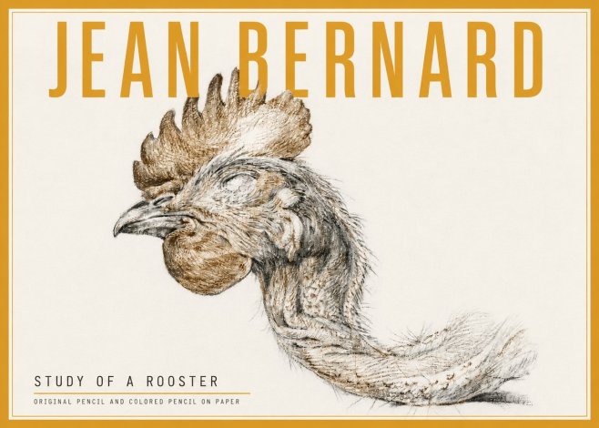 Jean Bernard Study of a Rooster Head No5 - Poster