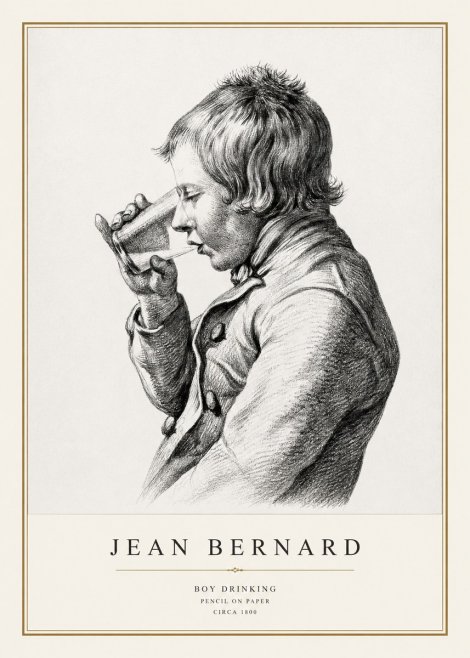 Jean Bernard Young Boy Drinking No3 - Poster