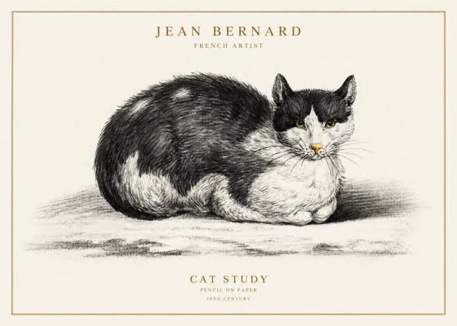 Jean Bernard Cat Study II No1 - Poster