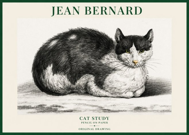 Jean Bernard Cat Study II No6 - Poster