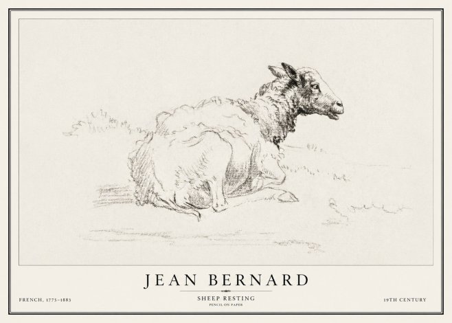 Jean Bernard Sheep Resting No1 - Poster