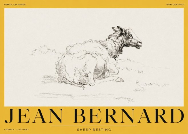 Jean Bernard Sheep Resting No2 - Poster