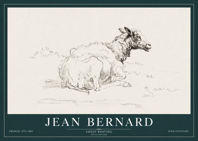 Jean Bernard Sheep Resting No3 - Poster