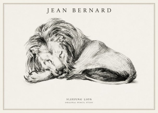 Jean Bernard Sleeping Lion No1 - Poster