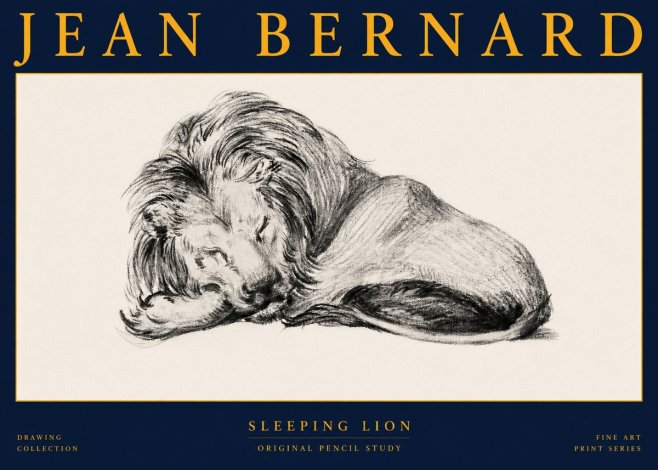 Jean Bernard Sleeping Lion No2 - Poster
