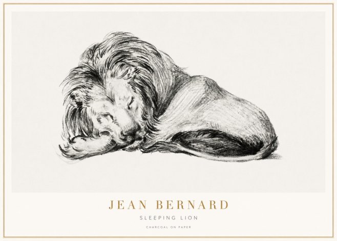 Jean Bernard Sleeping Lion No3 - Poster