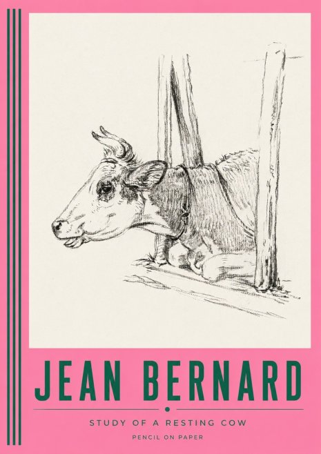 Jean Bernard Study of a Resting Cow II No3 - Poster