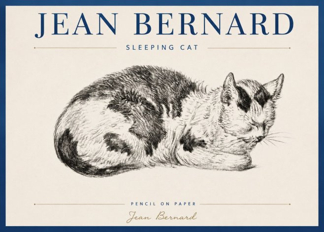 Jean Bernard Sleeping Cat I No3 - Poster