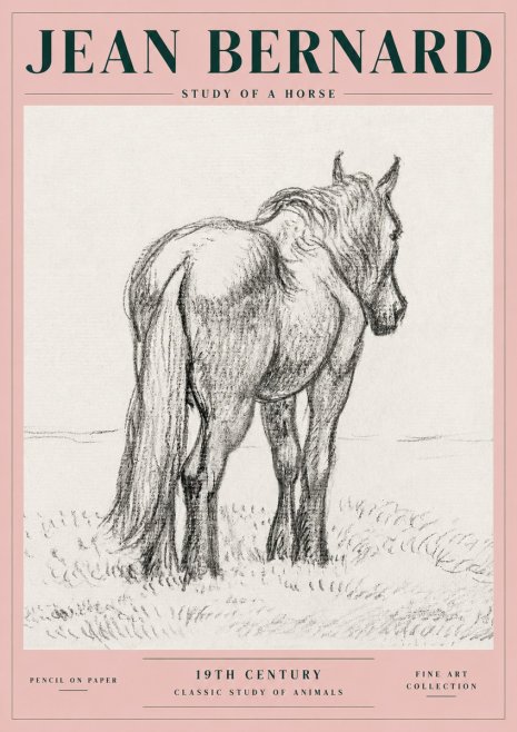 Jean Bernard Study of a Horse II No4 - Poster