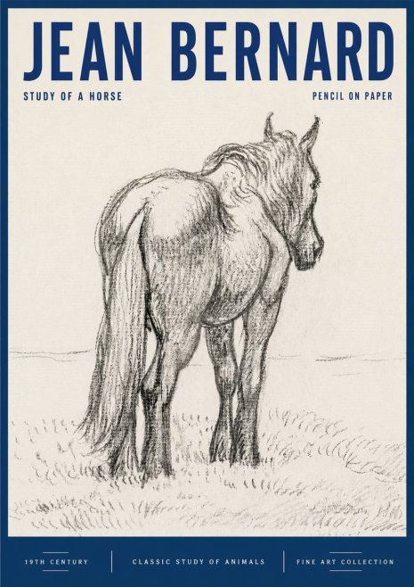 Jean Bernard Study of a Horse II No6 - Poster