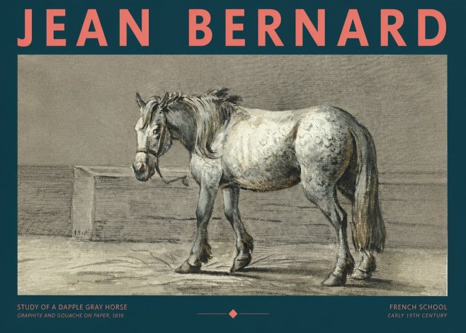 Jean Bernard Study of a Dapple Gray Horse No2 - Poster