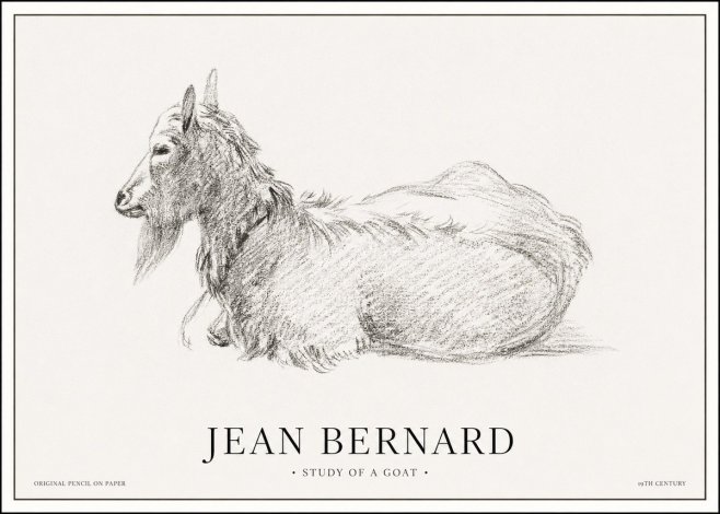 Jean Bernard Study of a Goat I No1 - Poster