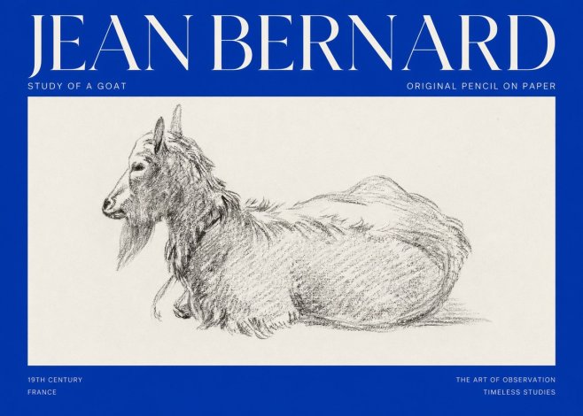 Jean Bernard Study of a Goat I No2 - Poster