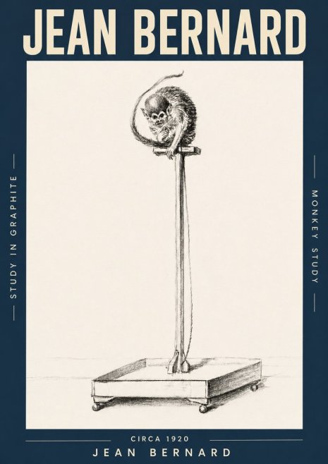 Jean Bernard Monkey Study No3 - Poster