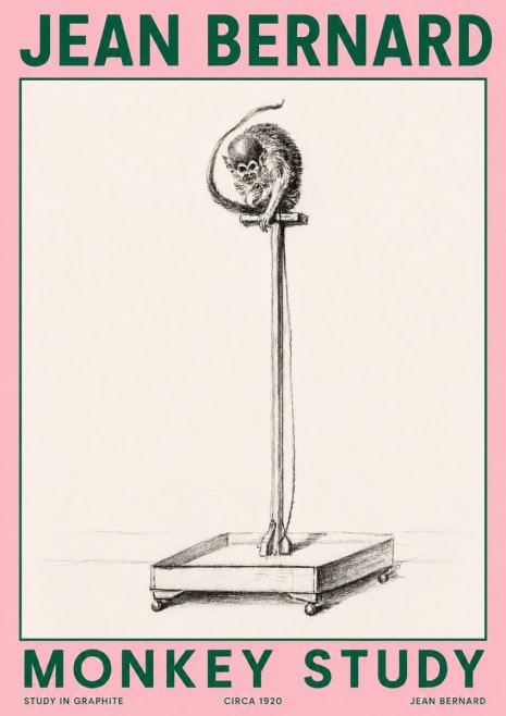 Jean Bernard Monkey Study No4 - Poster